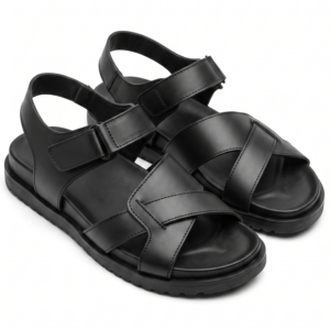 Sandale homme en cuir confortable avec bride réglable et semelle ergonomique.